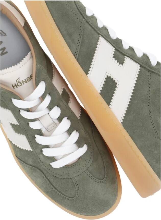 Hogan Groene Suède Sneakers Ronde Neus Green Dames