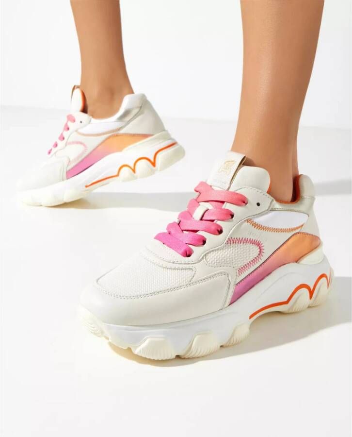 Hogan Hyperactive Sneakers in Off-White Leer Multicolor Dames