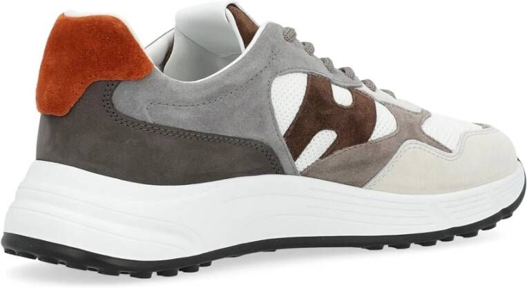 Hogan Hyperlight Leren Sneaker in Wit Grijs en Bruin Wit Heren