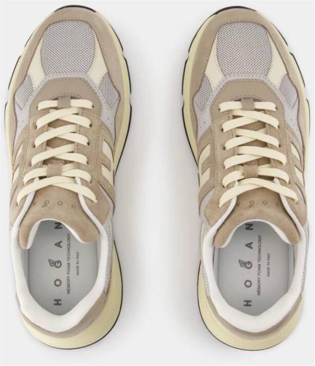 Hogan Hyperlight Leren Sneakers Khaki Beige Heren