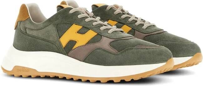 Hogan Hyperlight Suède Sneakers in Khaki Green Heren