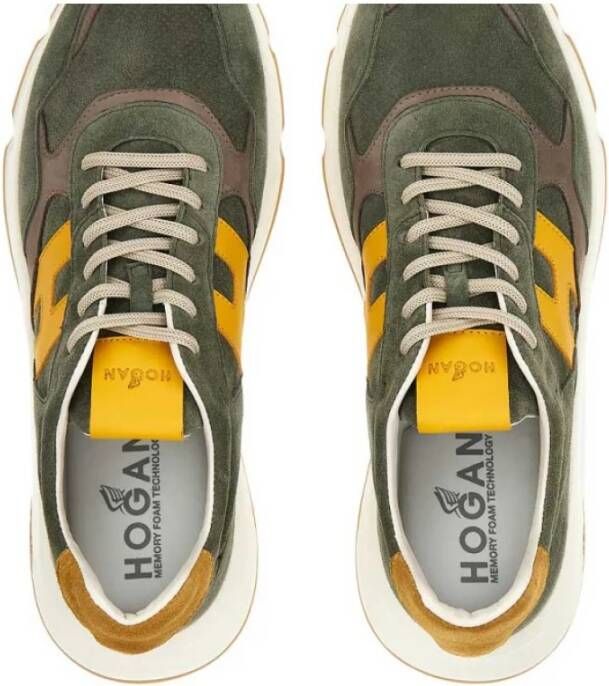 Hogan Hyperlight Suède Sneakers in Khaki Green Heren