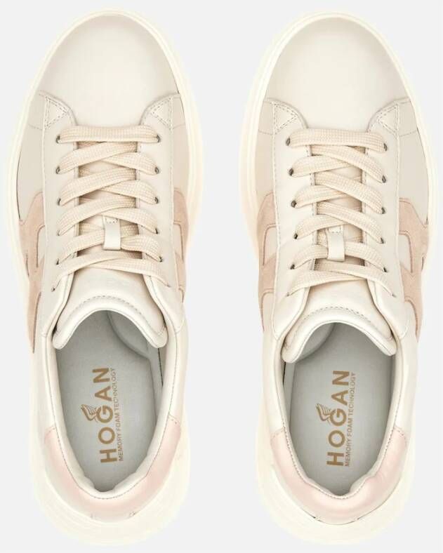 Hogan Iconische Rebel Dames Sneakers in Ivoor Beige Dames