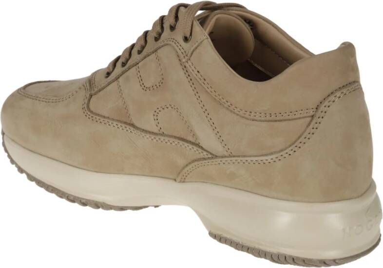 Hogan Interactieve Nabuk Platte Schoenen Beige Dames