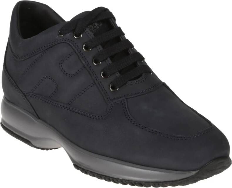 Hogan Interactieve Nabuk Platte Schoenen Blue Heren