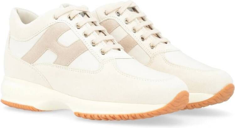 Hogan Interactieve Suède Sneakers Ivoor White Dames