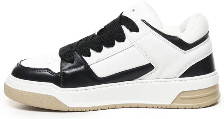 Hogan Italiaanse Leren Sneakers in Wit Zwart White Heren