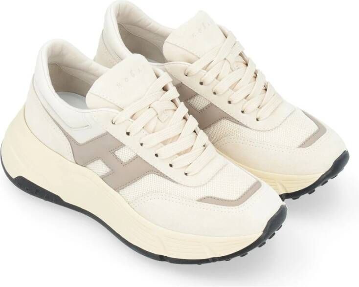 Hogan Ivoor en beige athleisure sneaker White Dames