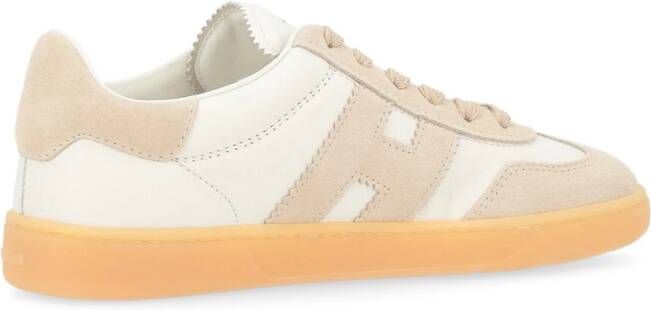 Hogan Ivoor en beige leren sneaker Cool Beige Dames