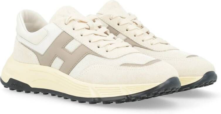 Hogan Ivoor en beige suède sneaker Hyperlight White Heren