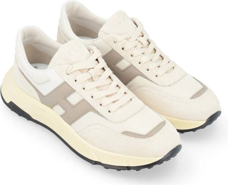 Hogan Ivoor en beige suède sneaker Hyperlight White Heren