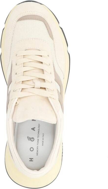 Hogan Ivoor en beige suède sneaker Hyperlight White Heren