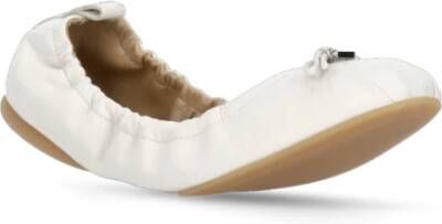 Hogan Ivoor Leren Ballet Flats met Strik Beige Dames