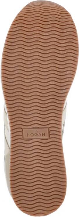 Hogan Ivoor Leren Sneakers met Plateauzool Beige Dames