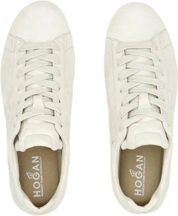 Hogan Ivory Sneakers met H-Stripes Beige Dames