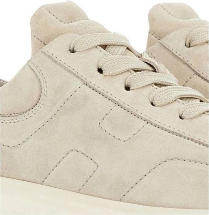 Hogan Ivory Sneakers met H-Stripes Beige Dames