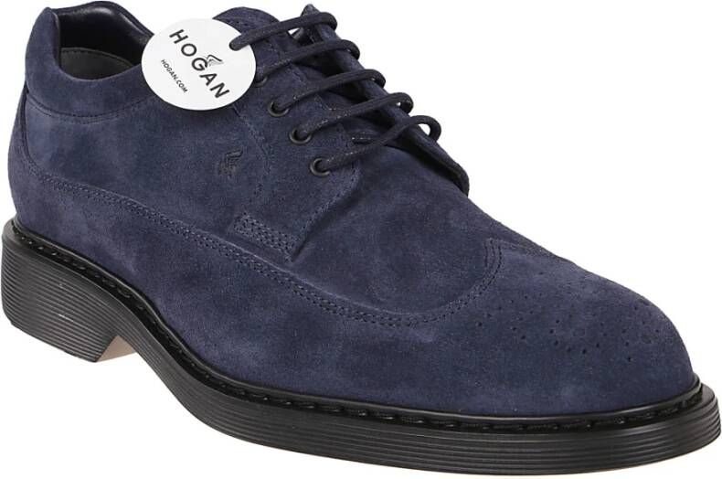 Hogan Klassieke Leren Derbies Schoenen Blue Heren