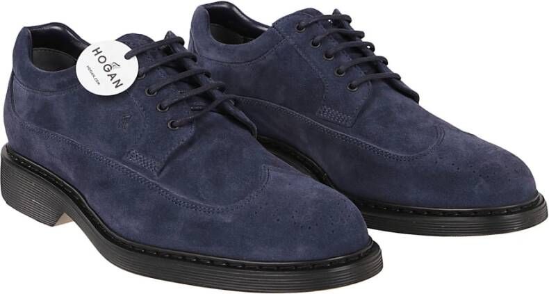 Hogan Klassieke Leren Derbies Schoenen Blue Heren