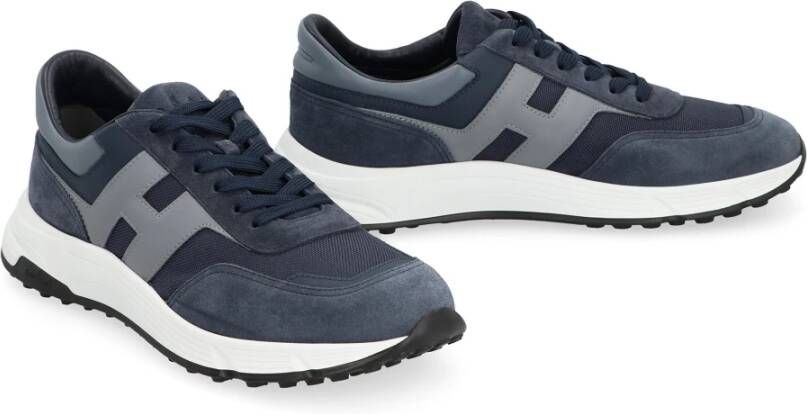 Hogan Lage sneakers met leer en suède Blue Heren