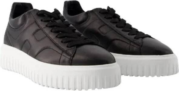 Hogan Zwarte Leren Sneakers Stijlvol en Comfortabel Zwart Dames