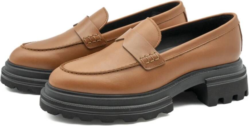 Hogan Leren Dames Loafer Schoenen Brown Dames