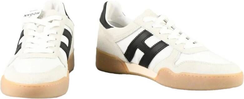 Hogan Leren en Nylon Schoenen White Heren