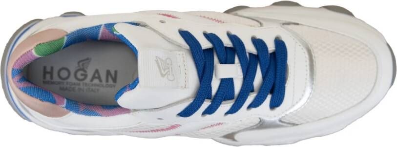 Hogan Leren en stoffen vetersneakers White Dames