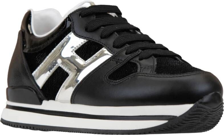 Hogan Leren Paillet Sneakers voor Vrouwen Black Dames