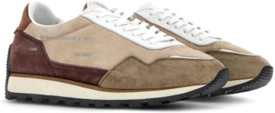 Hogan Leren Sneakers Beige Wit Bruin Multicolor Heren