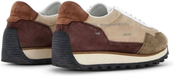 Hogan Leren Sneakers Beige Wit Bruin Multicolor Heren