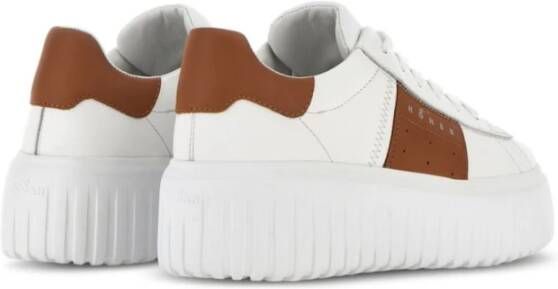 Hogan Leren Sneakers Bruin Panel Ontwerp Multicolor Dames