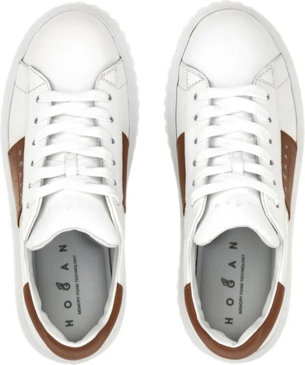 Hogan Leren Sneakers Bruin Panel Ontwerp Multicolor Dames