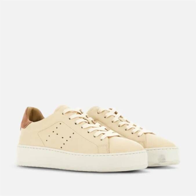 Hogan Leren Sneakers met Geperforeerde Zij H Beige Dames