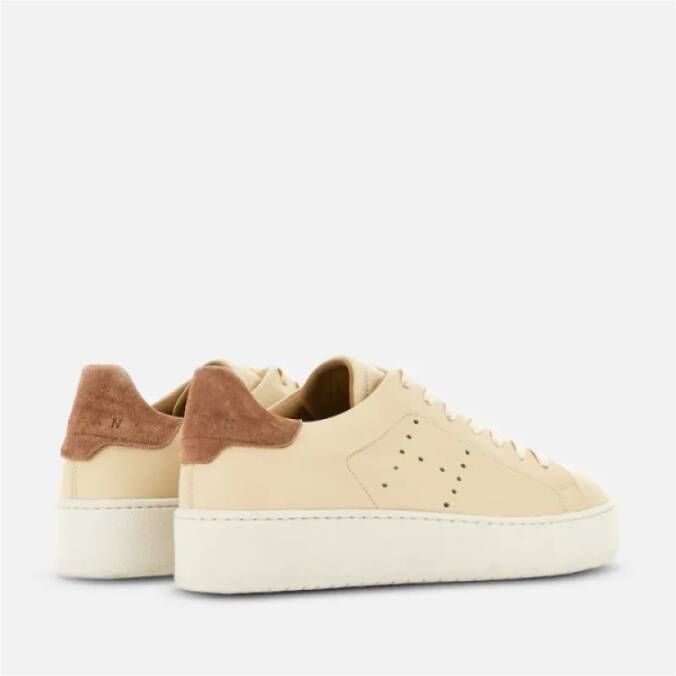 Hogan Leren Sneakers met Geperforeerde Zij H Beige Dames