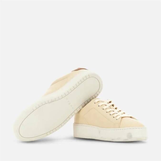 Hogan Leren Sneakers met Geperforeerde Zij H Beige Dames