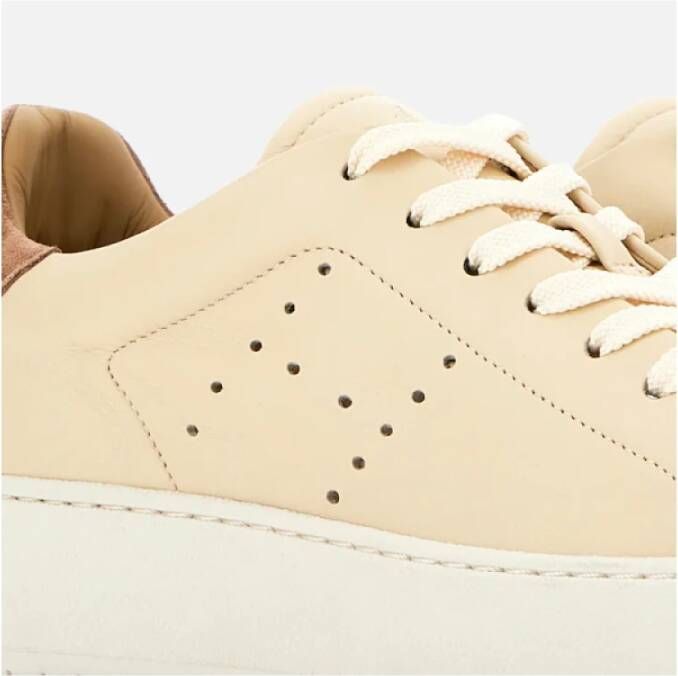 Hogan Leren Sneakers met Geperforeerde Zij H Beige Dames