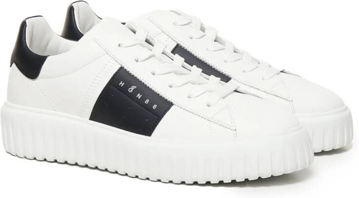 Hogan Leren sneakers met klinknageldetails White Heren