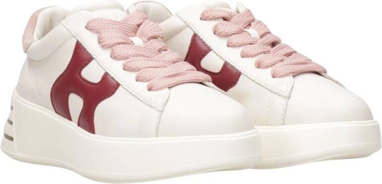 Hogan Leren Sneakers met Maxi H Logo White Dames