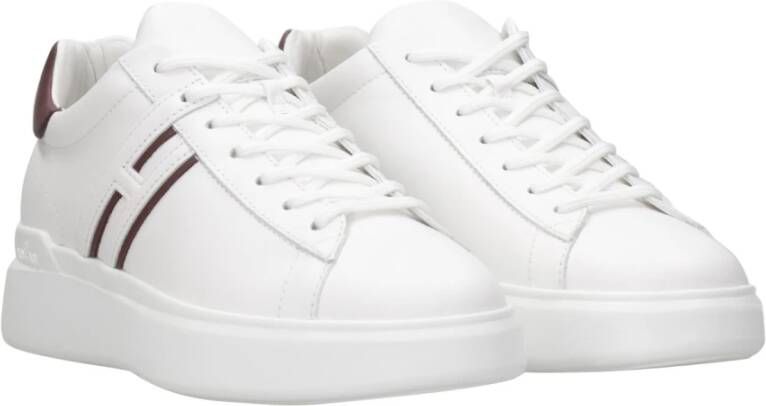 Hogan Leren Sneakers met Maxi Logo White Heren