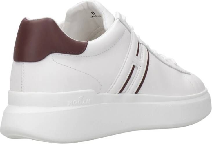 Hogan Leren Sneakers met Maxi Logo White Heren