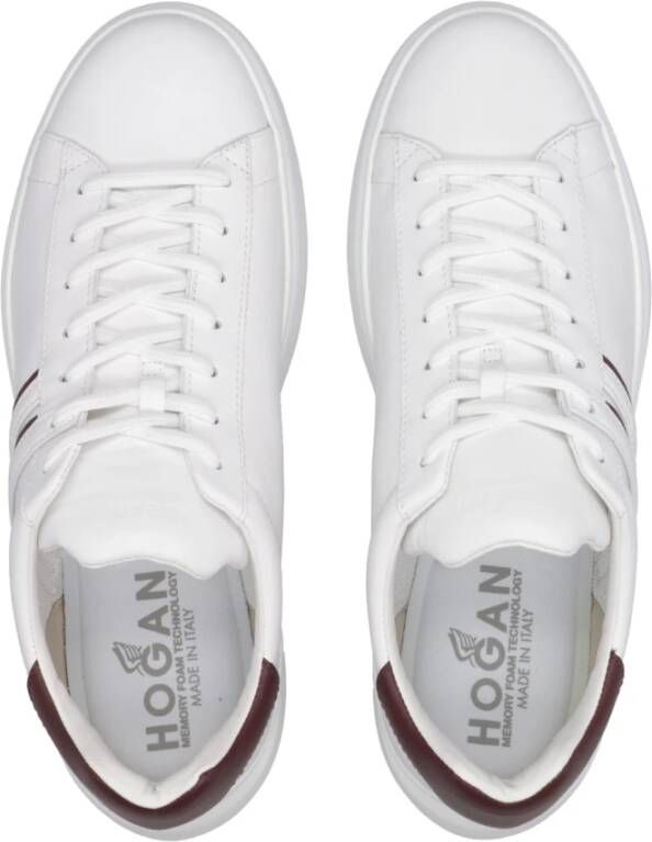 Hogan Leren Sneakers met Maxi Logo White Heren