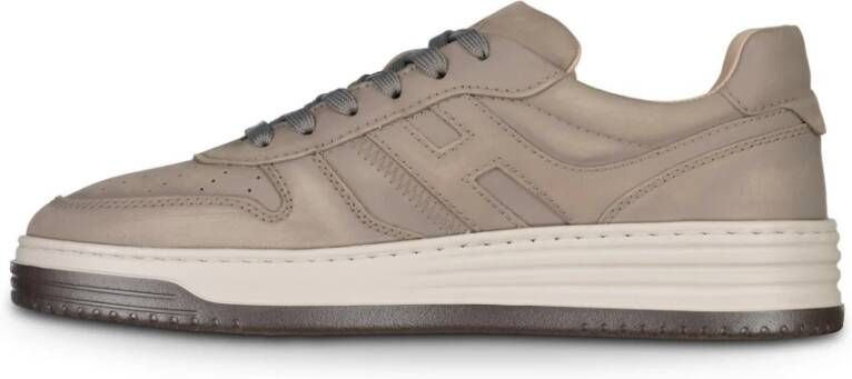 Hogan Leren Sneakers met Memory Foam Zool Brown Heren