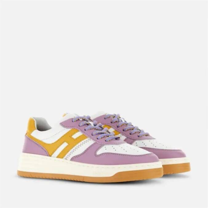 Hogan Leren Sneakers met Memory Foam Zool Purple Dames