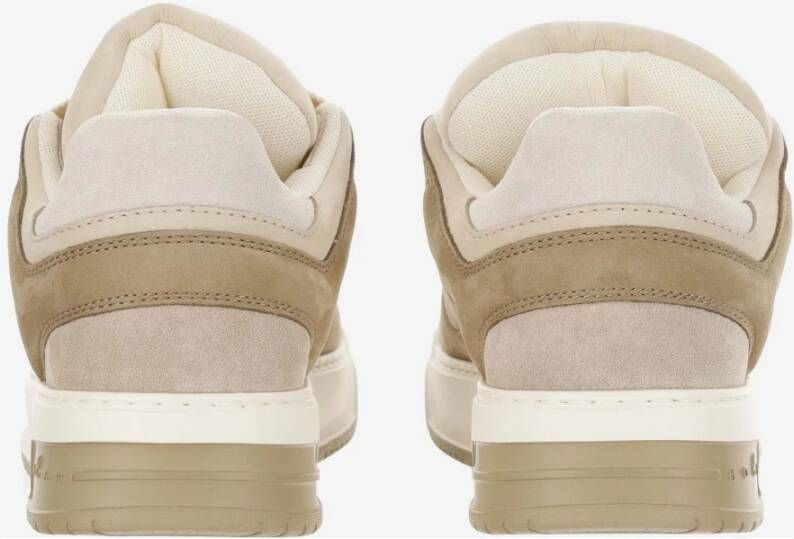 Hogan Leren Sneakers met Nubuck Inzetstukken Beige Dames