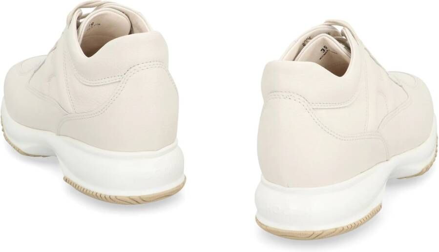 Hogan Leren Sneakers met Ronde Neus White Dames