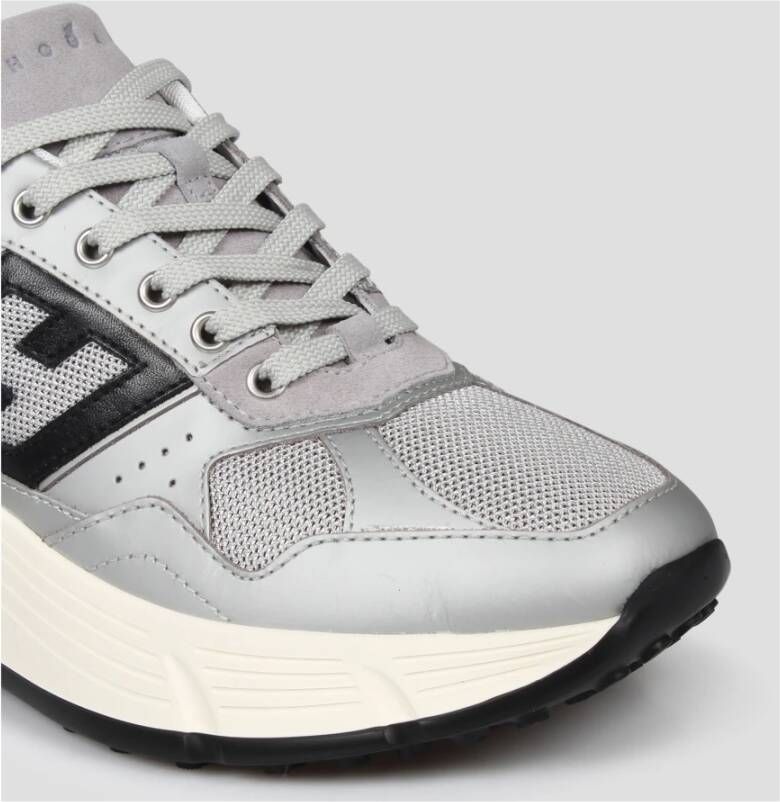 Hogan Leren Sneakers met Stompe Punt Gray Dames