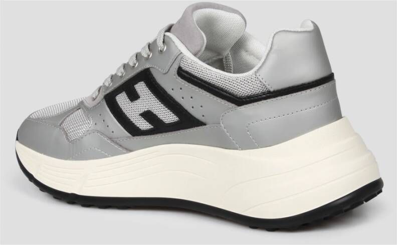 Hogan Leren Sneakers met Stompe Punt Gray Dames