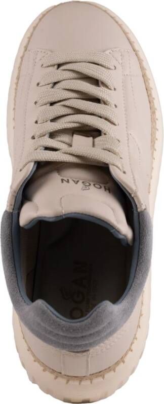 Hogan Leren Sneakers met Suède Details Beige Dames