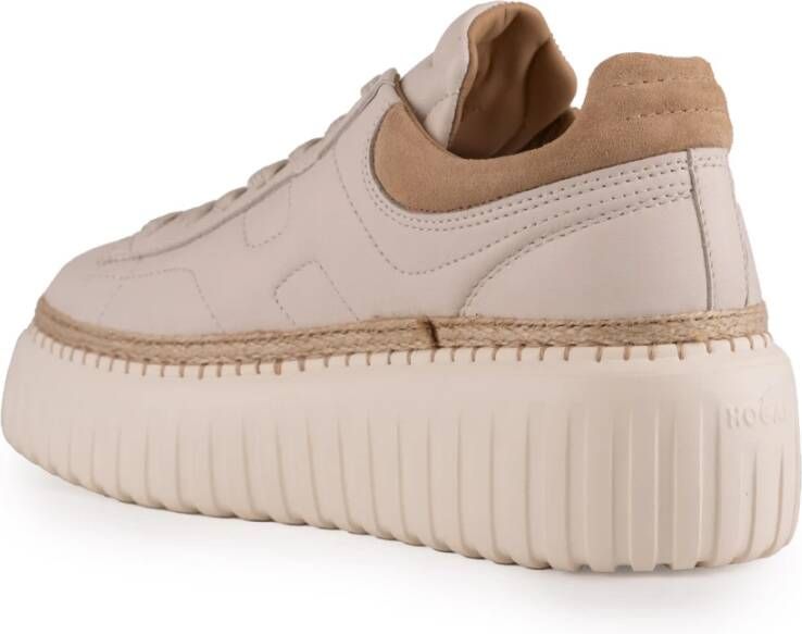 Hogan Leren Sneakers met Suède Details Beige Dames