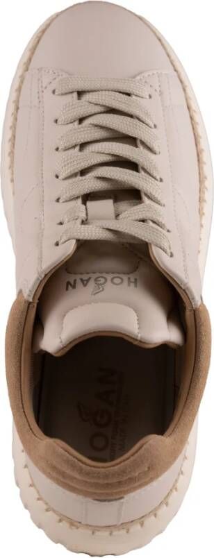 Hogan Leren Sneakers met Suède Details Beige Dames